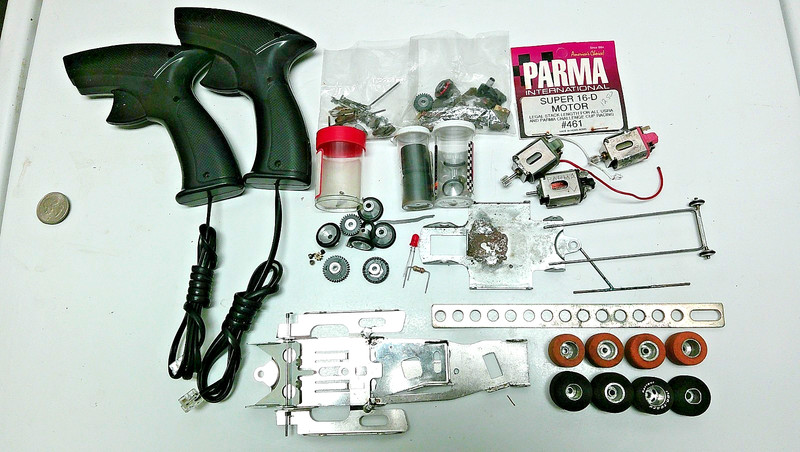 AUTO WORLD Joysway Hand Controls,PARMA dc Motors,ChassisWheel slot car part slot