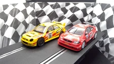 SCALEXTRIC 1/32 SLOT CAR SUBARU WRC #28 VS DTM OPEL #4 USED