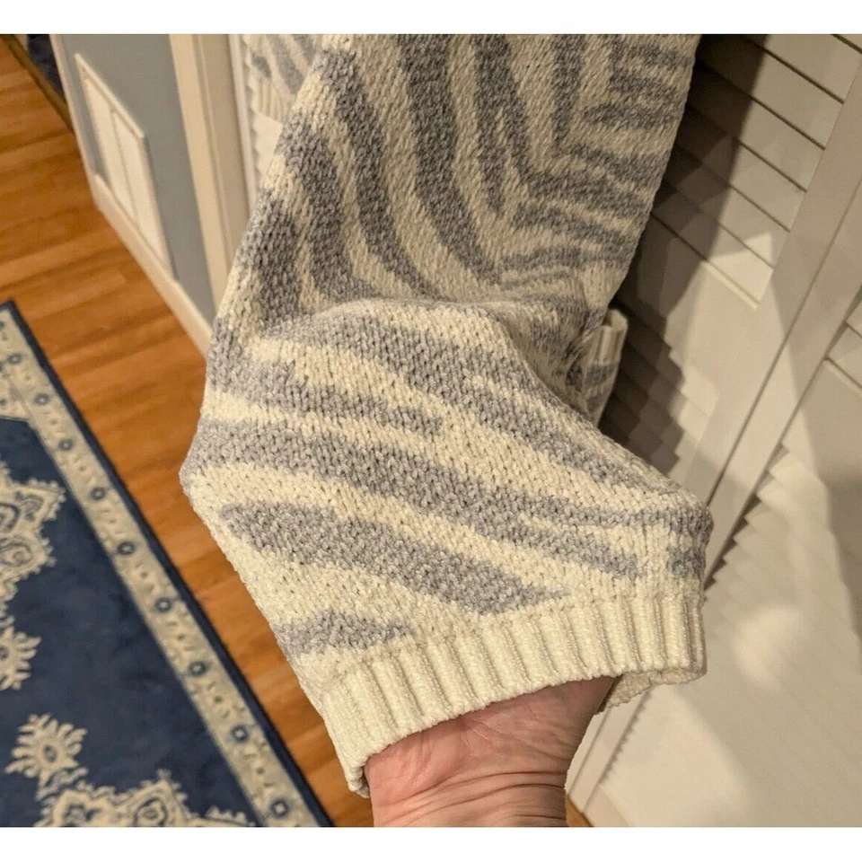 Tommy Bahama новый без ценников мужской XL серый белый зебра вязаный кардиган халат подпоясанный свитер - Изображение 4 из 4