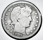 1905 O Barber Silver Quarter 90% SILVER Coin Raw G+ Features 25C