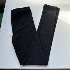ML Kids Girls Size 14 Black Sparkly Leggings Pants Stretch Shiny