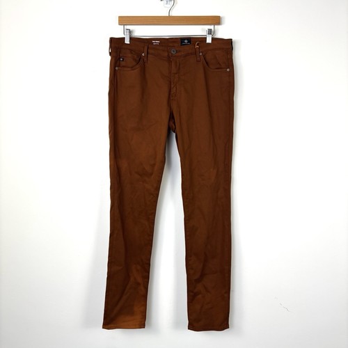 Adriano Goldschmied Womens Prima Cigarette Jeans Brown Tapered Sateen Size 32 - Picture 1 of 10