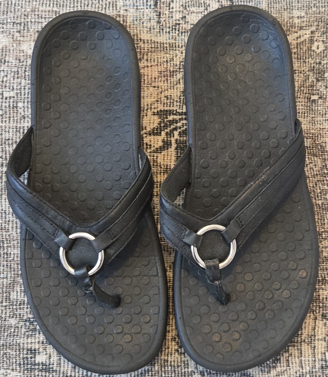 Vionic Womens Black Tide Aloe Toe-post Thong Style Comfort  display picture 3