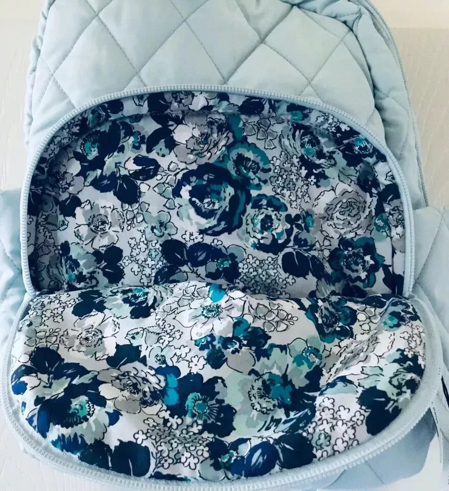 Vera Bradley essential compact backpack in sea salt blue NWT Vera Bradley Ultralight Compact Backpack Sea Salt Blue  main image 4