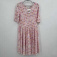 Dot Dot Smile Girl's Ballerina Skater Dress 8-10 NWT Short Sleeve Pink Confetti