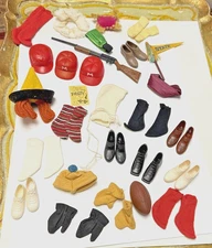 VINTAGE BARBIE KEN DOLL ACCESSORIES LG LOT HATS SHOES CUMMERBUNDS SOCKS GLOVES +