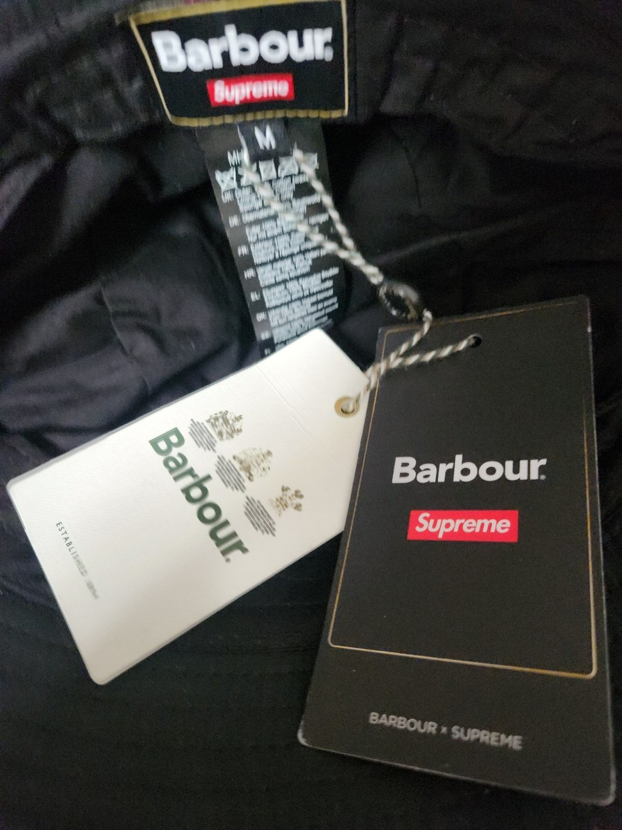SS20 Supreme Barbour Waxed Cotton Crusher Black Bucket Hat