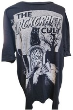 Blackcraft Cult 'Death Before Decaf' Shirt Size XL Black Cat Tombstone Occult