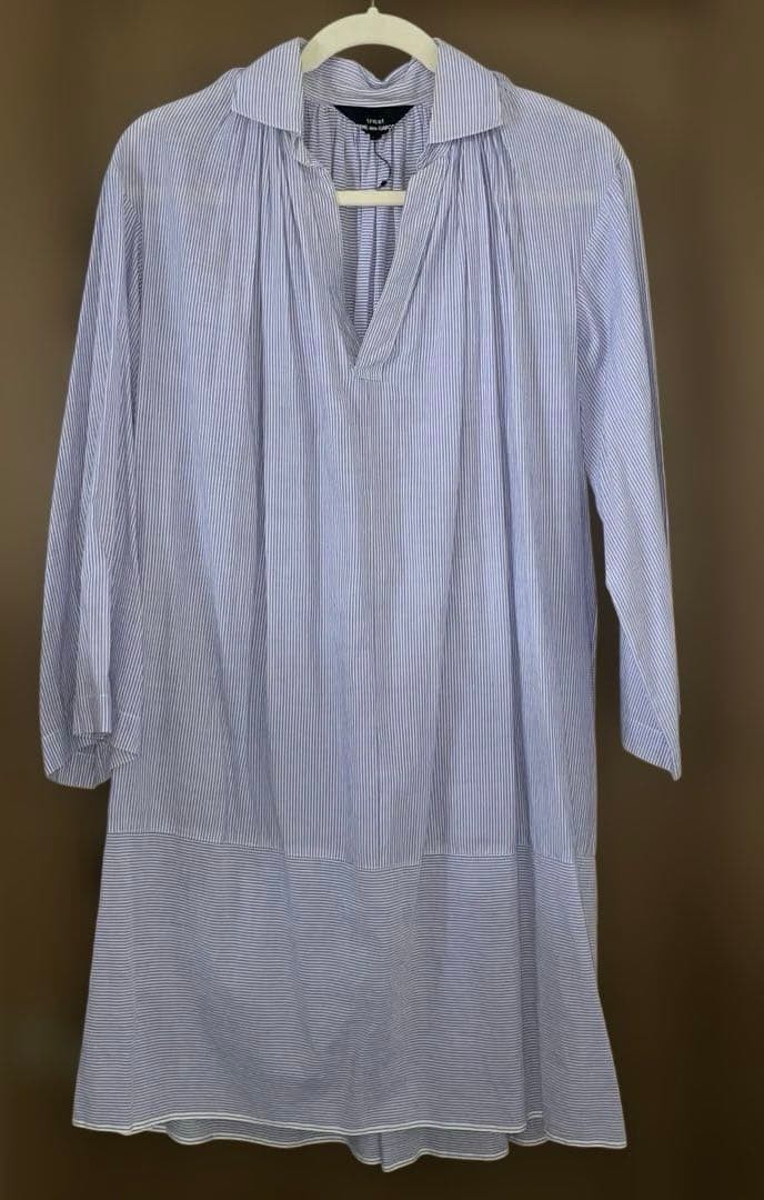 tricot Comme Des Garcons Striped Blue White Shirt Dress Made in Japan Size M
