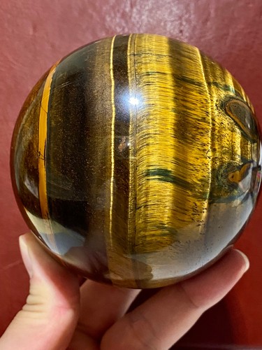 3.66 inch Tiger's Eye Crystal Ball - Golden Yellow Stone Sphere - 2.71LB - 第 4/15 張圖片