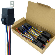 5 Pack 40/30 AMP 12V DC Waterproof Relay Kit with Heavy-Duty Pigtail, 5-PIN SPDT