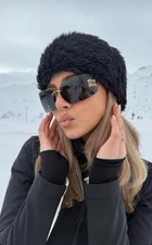 Miu Miu MU 54YS 5AK5S0 Unisex Square Sunglasses in Gold with Gray Lens 100 UV