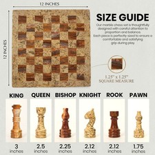 Set scacchi in marmo fatti a mano - scacchiera e pezzi decorativi - regalo tavolino