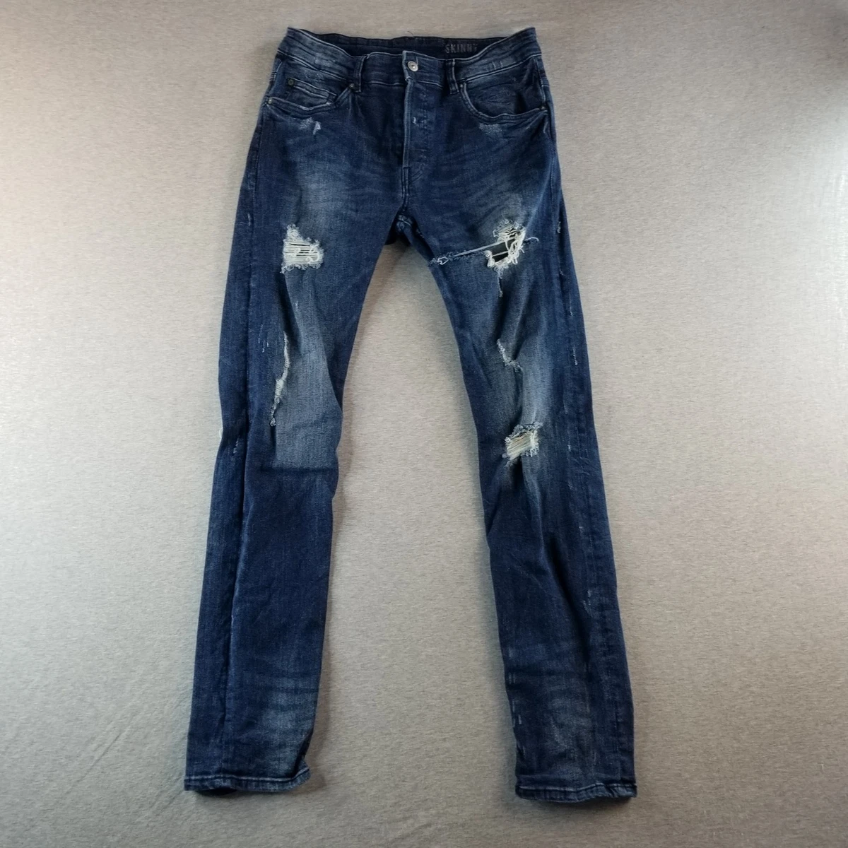 Jean H&M DIVIDED 7/8 Rouge - Taille 36, Denim Léger, Occasion Très Bon état