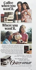 Cafetera de goteo automática OSTER 1983 cafetera cuando y donde la quieras anuncio impreso