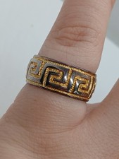 925 Sterling Silver Vintage Greek Key Band Ring Size 8