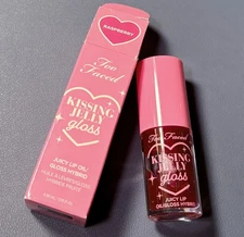 Too Faced Kissing Jelly Non-Sticky Lip Oil Gloss Raspberry 4.5 ml/0.15 Fl Oz New