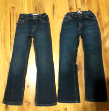Boys Wrangler Jeans 10 Slim Classic Boot With Adjustable Waist x2 Bootcut