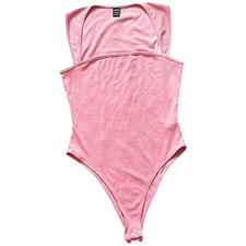 Women s Pink Solid One-Piece Bodysuit Size S Regular Sleeveless Wireless
