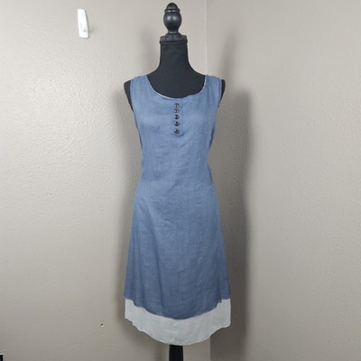 Coastal Lagenlook Simply Couture Blue Sheath Dress XL Layered Gauzy Cottagecore