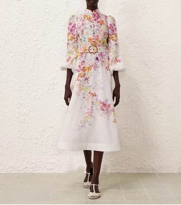 Zimmerman Floral Belted Midi Dress