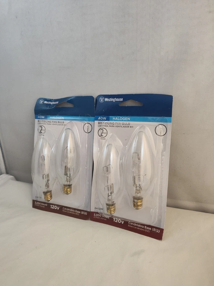 Pack Of 2 (4 Bulbs) Westinghouse 40w B9.5 Candelabra Torpedo Light Bulb - Image 4 of 4