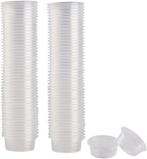 100 Pcs Small Gecko Food and Water Cups Plastic Reptile Feeding Bowls Ledge Acce