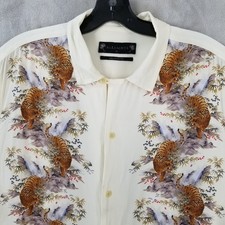 AllSaints Shirt XL Timor SS Tiger Loop Collar Relaxed Fit Short Sleeve Resort
