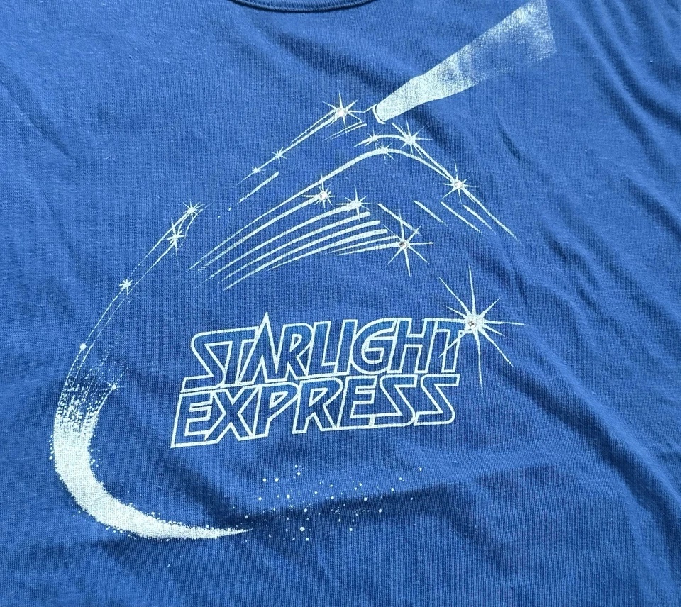 Camiseta Starlight Express Vintage Ponto Único Musical Anos 80 Feminina Média Rara - Imagem 4 de 4