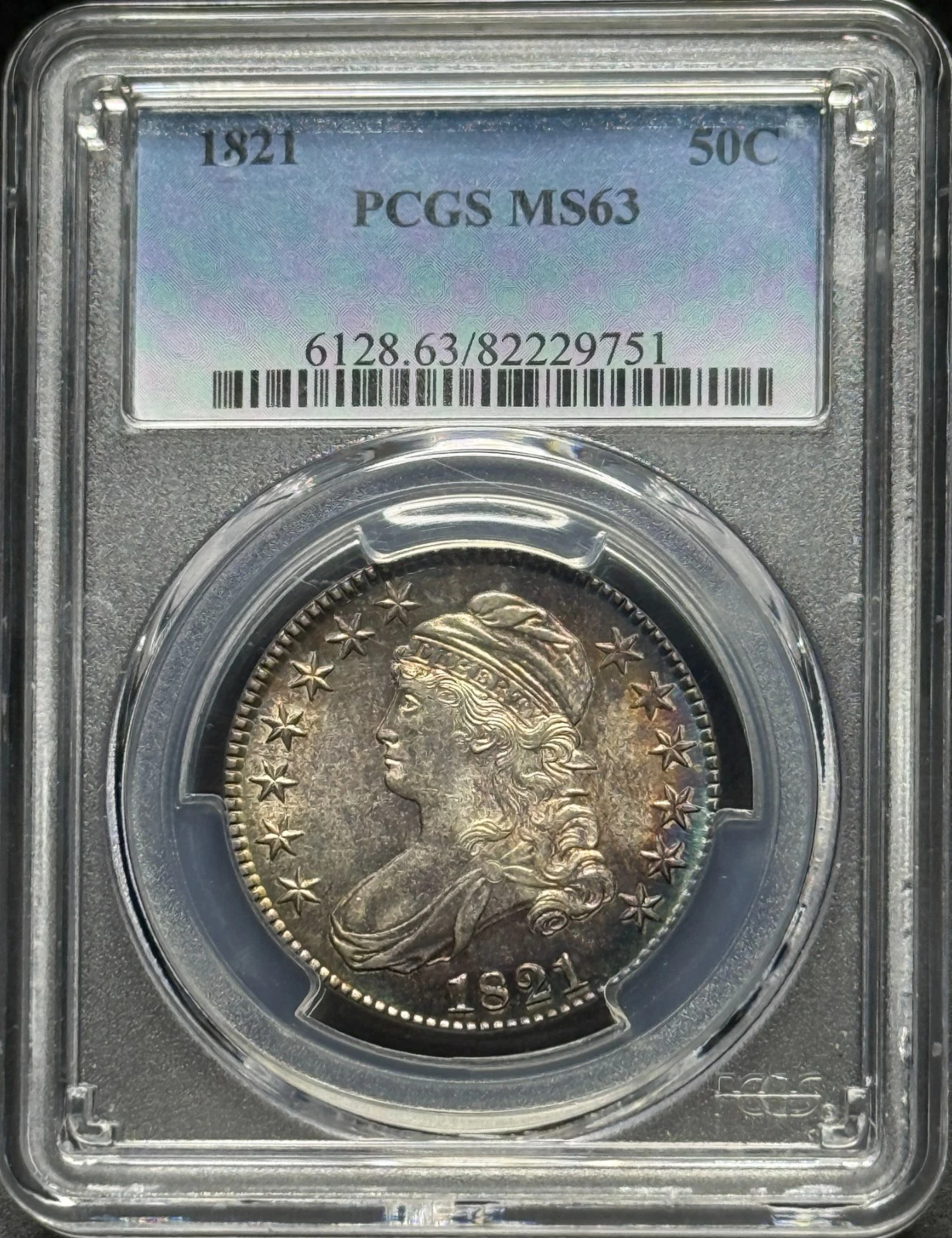 1821 50c PCGS MS63 (Beautiful color and luster)