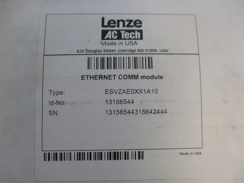 NEW LENZE ETHERNET COMMUNICATION MODULE SEALED BOX ESVZAE0XX1A10