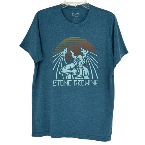 T-shirt graphique homme Stone Brewing gargouille coucher de soleil grand bleu bruyère - Photo 1/4