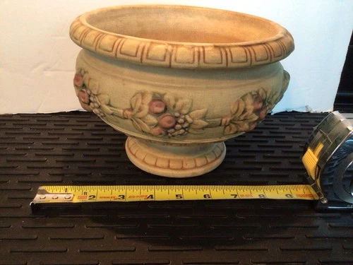 Vintage 1920s Weller Art Pottery Roma Fruit Garland Pattern Pedestal Jardiniere
