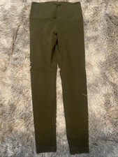 PINK Victoria's Secret Olive Green Ankle Leggings Women's Size M Logo