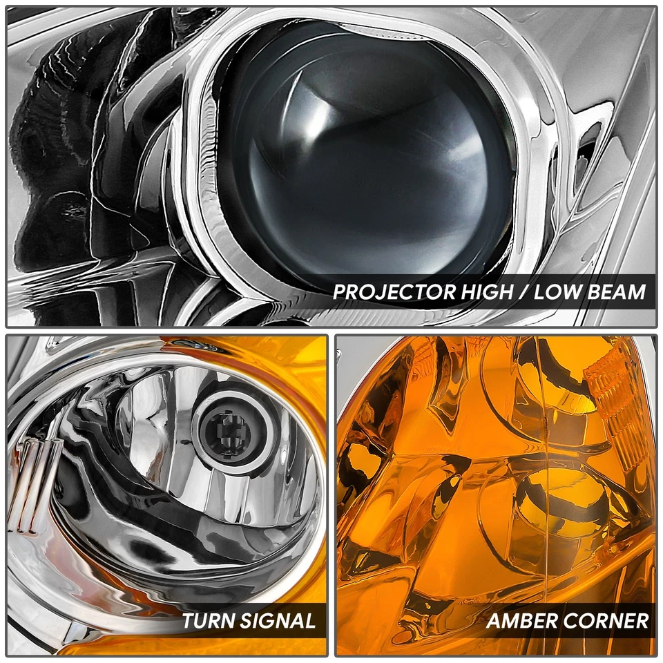 [LED DRL] Para 01-03 Honda Civic Sedán/Coupe Proyector Faros Lámparas Cromo Foto 3 de 4