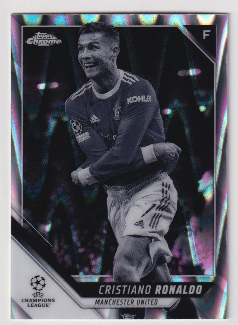 Topps Chrome 2021-2022 Cristiano Ronaldo UCL Card #10 Ray Wave Chrome