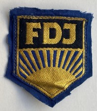 1 Ärmelabzeichen Stoff FDJ DDR Blauhemd Baumwolle maschingewebt original