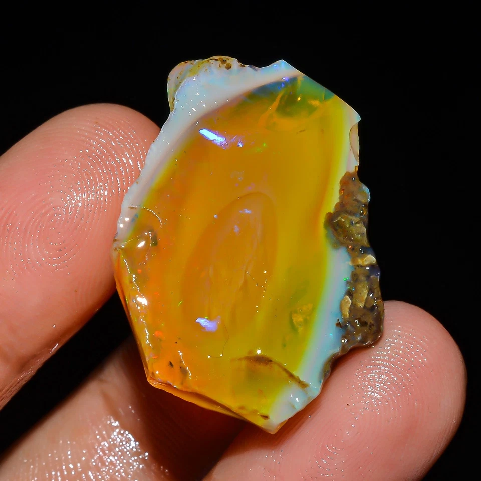 Ópalo etíope natural espécimen áspero ópalo Welo cristal de fuego ópalo aprox 39 quilates Foto 3 de 4