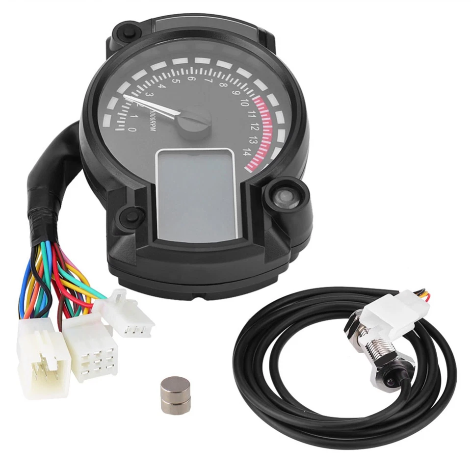 12V Waterproof Motorcycle Speedometer Speed Odometer Tachometer Speed Sensor N - Image 2 of 4