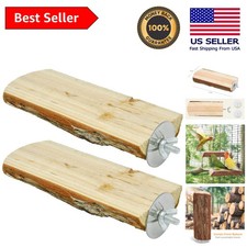 Exercise-Friendly Wooden Bird Perch - Ideal for Parakeets  Small Birds 2-Pack 