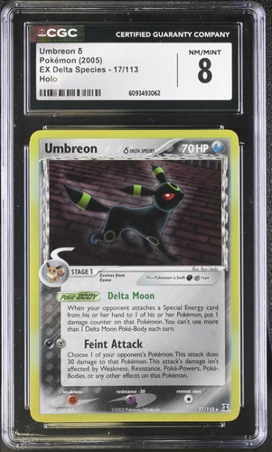 Pokemon Umbreon Delta Species Holo 17/113 CGC 8 NM-MT Vintage Pokemon Card