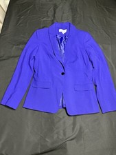 Calvin Klein Blue Single Button Blazer Size 2 Designer Business