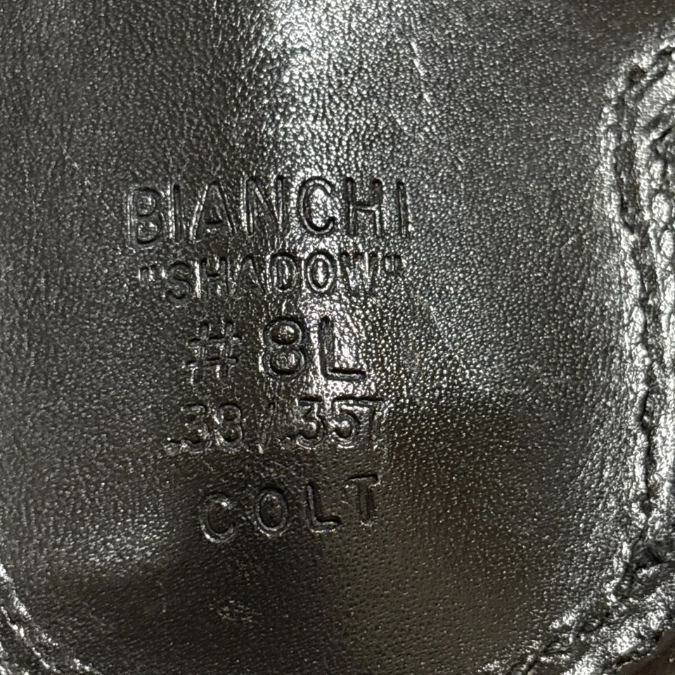 BIANCHI #8L SHADOW .38/.357 Colt Detective Black Leather Holster RH - Image 4 of 4