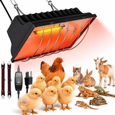 Heat Lamp for Chickens, Coop Heater for Chicks with 2pcs Heating Bulbs 250W ...