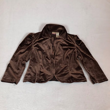 Vintage Y2k No Boundaries Velour Brown Collar...