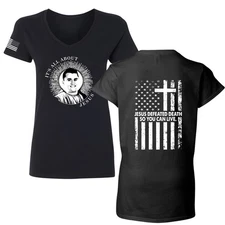 Charlie Kirk It's All About Jesus Womens Standard V-Neck Tee