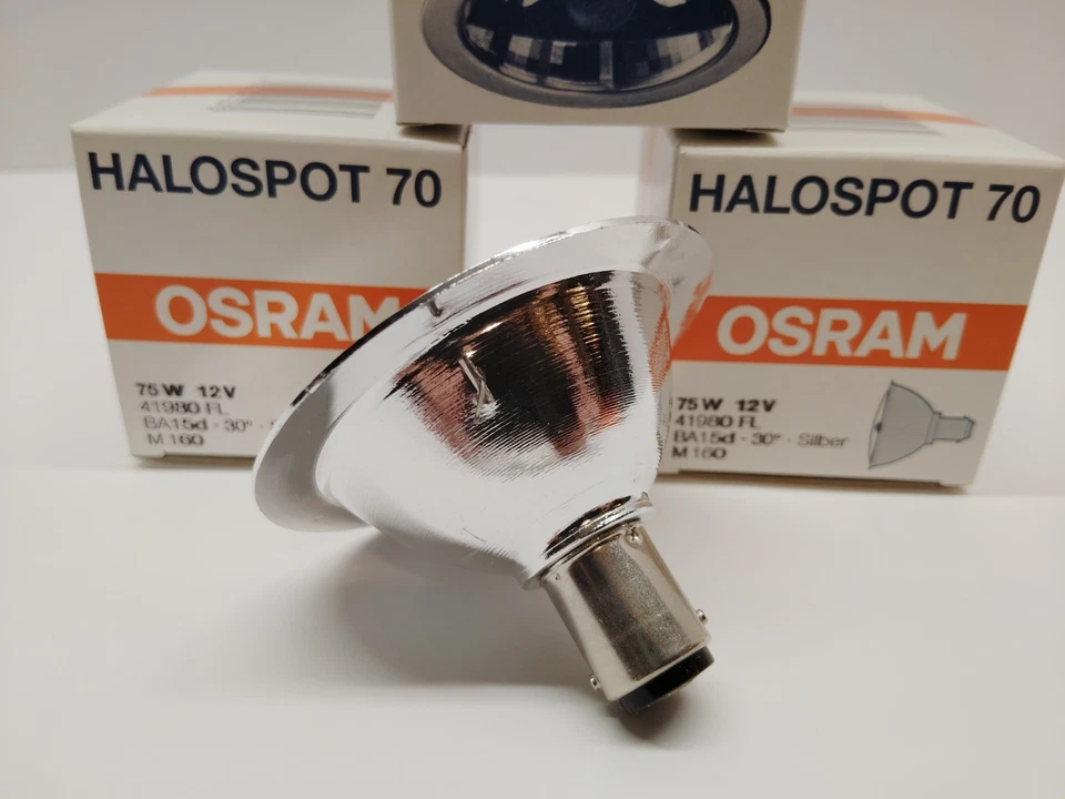 OSRAM HALOSPOT AR70 Aluminum Reflector Lamp 41980 FL 30° 75W BA15d  - 3 Boxed - Image 3 of 3