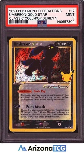 Pokemon 2021 Umbreon Gold Star 17/17 Classic Collection Celebrations PSA 9