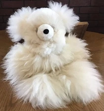 NWOT 11-12” Alpaca Plush Teddy Bear 100% Soft Ivory Alpaca Fiber
