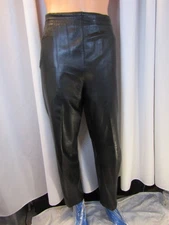 Women / Men Genuine Black Soft Leather Pants by "Nancy Heller" size 2 (500-90)
